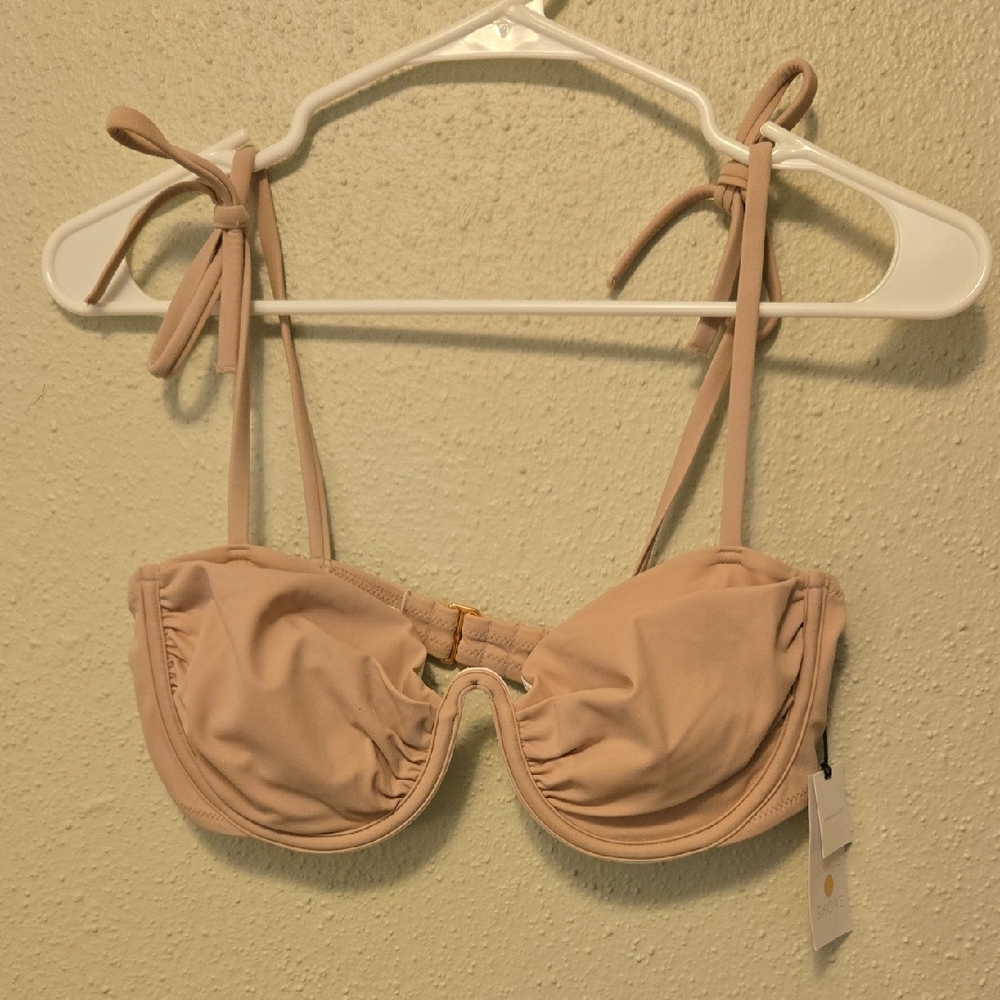 NWT Shade & Shore Underwire Bikini Top 36B Nude Color